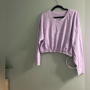 Aerie offline lilac long sleeve bubble top cropped workout